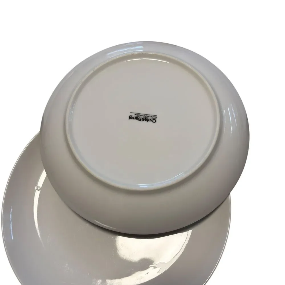 Crate And Barrel‎ Plates 8 3/4 Inch Recline Salad All White Coupe Set Of 4